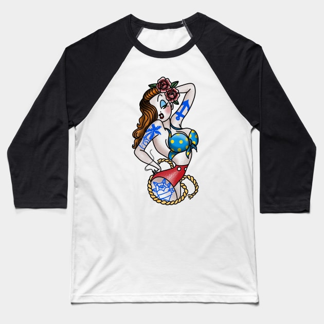 Pin up Baseball T-Shirt by Jahaziel Sandoval